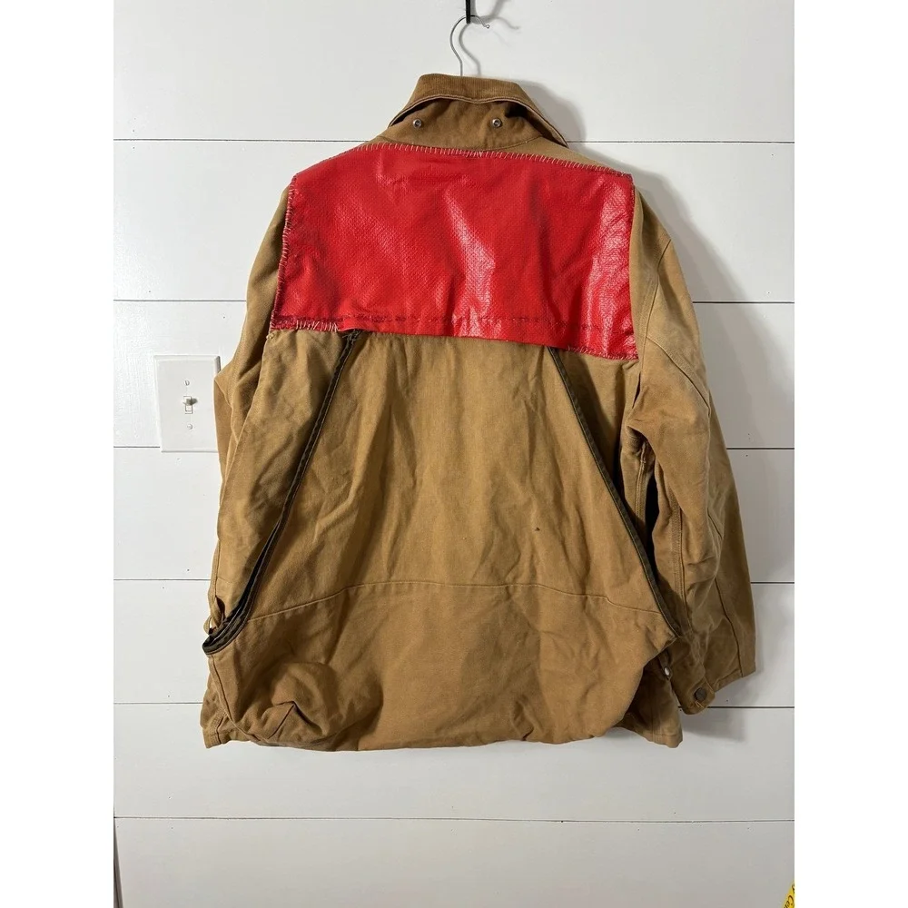 VTG Carhartt 80's Hunting Field Jacket Size XXL Game Pouch Mens Canvas Corduroy